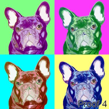 Warhol inspired french bulldog portraits and gift items