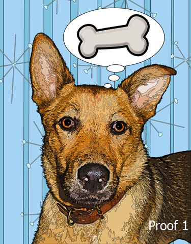 dog art pop art style