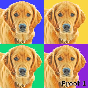 Golden Retriever Custom Warhol Style Portrait