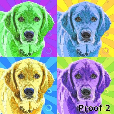 Dog art Golden Retriever pop art portraits