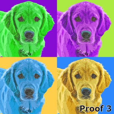Golden Retriever pop art dog portraits and gifts