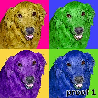 Golden Retriever Custom Warhol Style Portrait