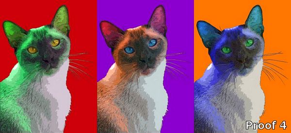 Cat pop art portraits and gifts Siamese