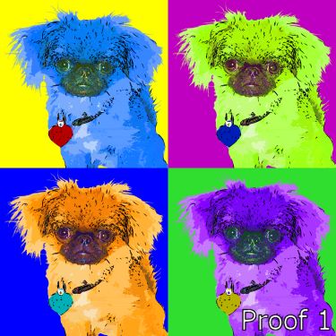 pop art pet portrait Japanese Chin