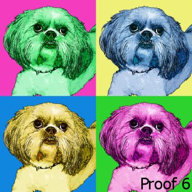 pop art dog portraits shih tzu 