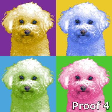 Custom Bichon Frise Warhol style art portrait