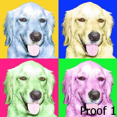 Golden Retriever Custom Warhol Style Portrait