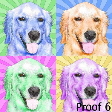 Golden Retriever warhol style portraits breed specific art