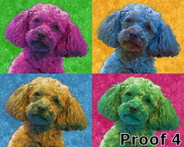 Custom Poodle Warhol style Poodle art portrait