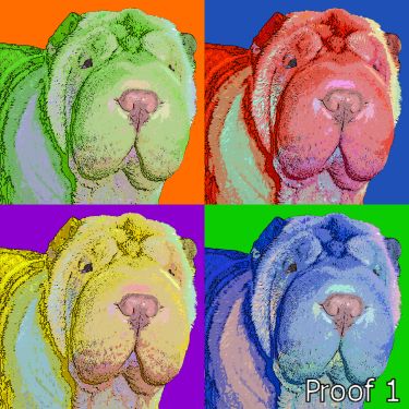 Shar Pei Custom Dog breed Portrait