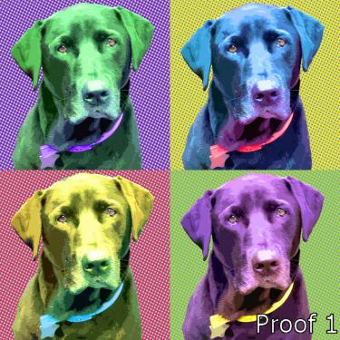 Warhol styled art from your photos custom dog art
