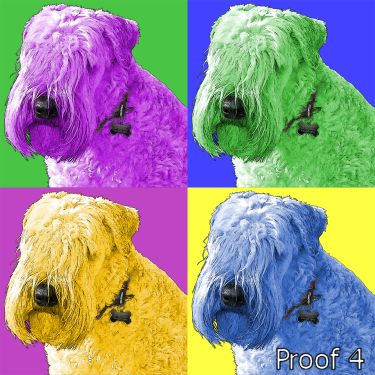 Custom Soft Coated Wheaton Terrier pop style art portrait