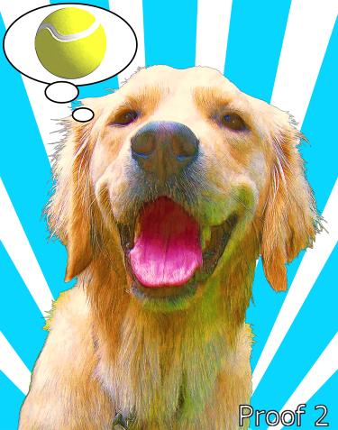 Golden Retriever dog pop art
