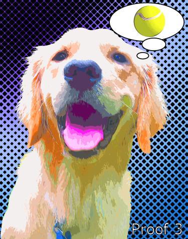 Golden Retriever Comic portrait and Gifts